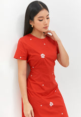 Gracella Flower Red Dress | G.43141