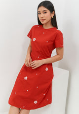 Gracella Flower Red Dress | G.43141