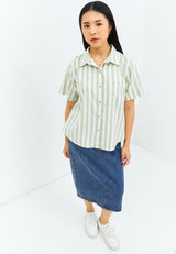 Trisha Green Stripe Shirt | G.1514