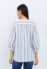 Leandra Grey Stripe Blouse | G.1382