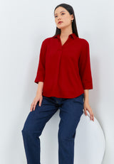 Geela Official - Unira Red Shirt (G.1402) - Kemeja Wanita