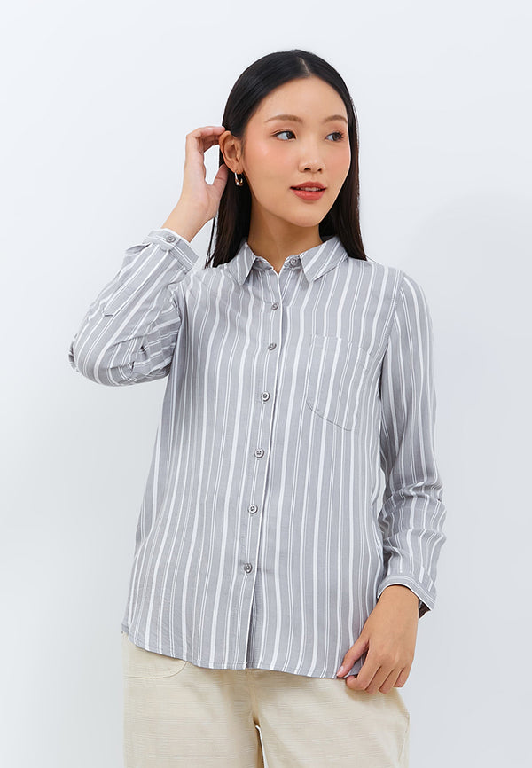 Aemma Grey Stripe Shirt | G.11608