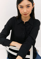 Geela Official - Nicole black Shirt (G.11617) - Kemeja Wanita