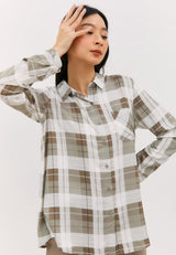 Geela Official - Slavia Grey Shirt (G.11618) - Kemeja Wanita