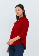 Geela Official - Unira Red Shirt (G.1402) - Kemeja Wanita