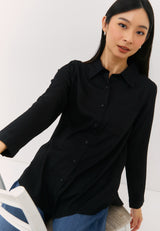 Geela Official - Nicole black Shirt (G.11617) - Kemeja Wanita