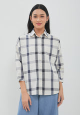 Bethari Black Plaid Oversize Shirt | G.13162