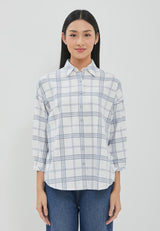 Bethari Grey Plaid Oversize Shirt | G.13175