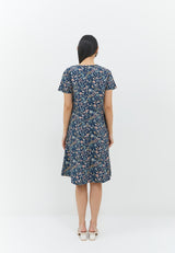 Gracella Flower Navy Dress | G.43144
