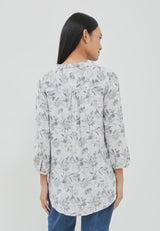 Zendaya Flower Grey Blouse | G.13172