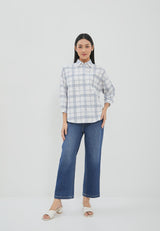 Bethari Grey Plaid Oversize Shirt | G.13175