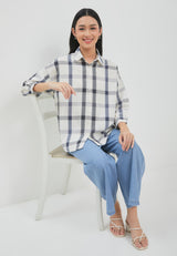 Bethari Black Plaid Oversize Shirt | G.13162
