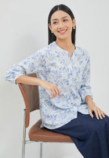 Zendaya Flower Blue Blouse | G.13173