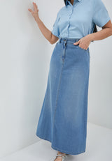 Alondra Blue Denim Skirt | G.21144