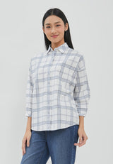 Bethari Grey Plaid Oversize Shirt | G.13175