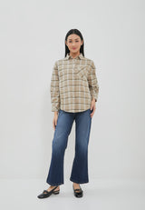 Ghia Brown Plaid Oversize Shirt | G.11691