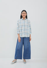 Bethari Blue Plaid Oversize Shirt | G.13171