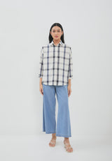 Bethari Black Plaid Oversize Shirt | G.13162