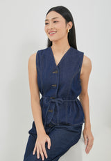 Laras Dark Blue Denim Sleeveless | G.6311