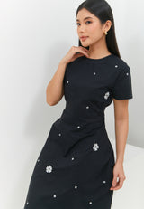 Gracella Flower Black Dress | G.43142