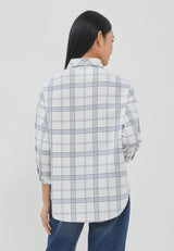 Bethari Grey Plaid Oversize Shirt | G.13175