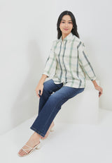 Bethari Green Plaid Oversize Shirt | G.13163
