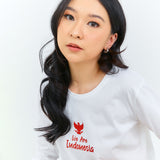 Geela Official - We Are Indonesia White Long T-Shirt (G.71210) - Kaos Wanita