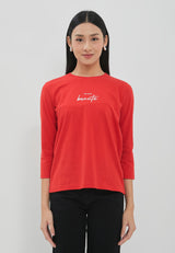 Haerin Carmine Red T-Shirt | G.73118