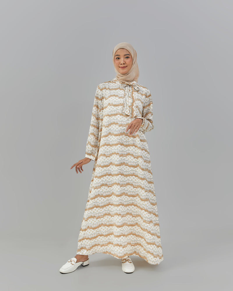 Geela X Aurelie Hermansyah Kemilau Dress Brown | G.4245 - Gamis Wanita