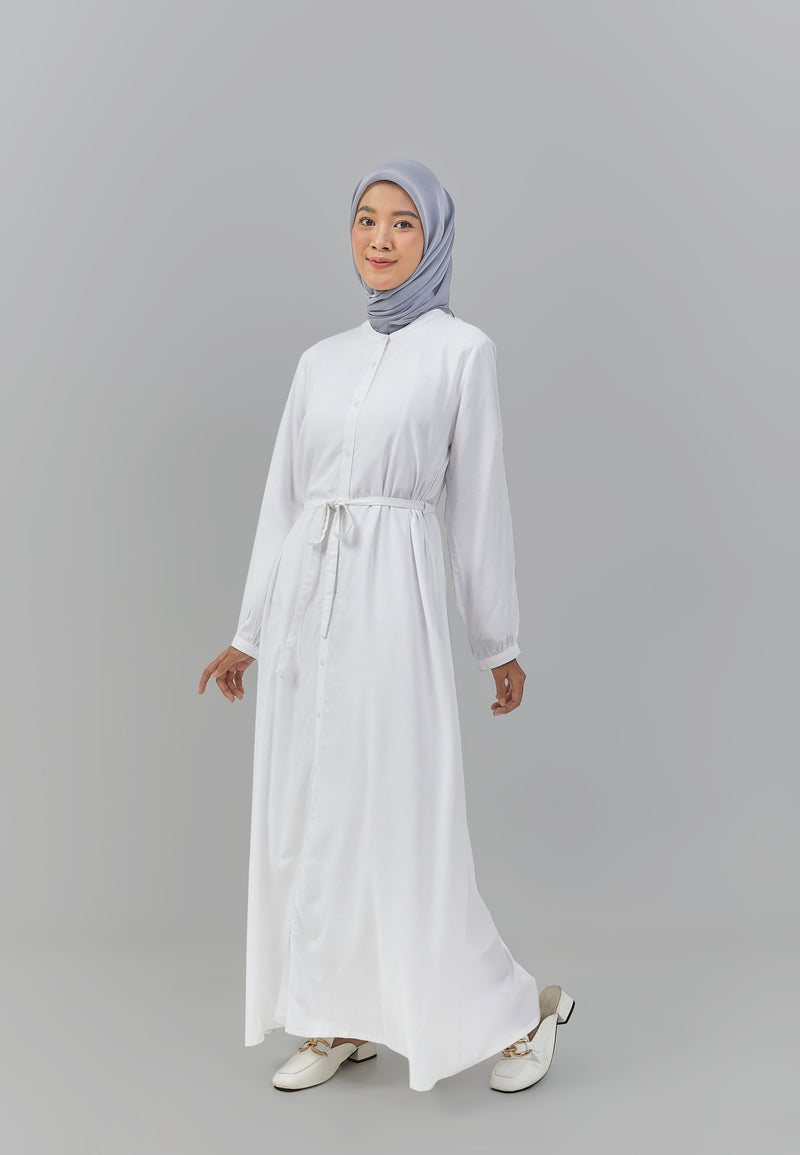 Nabila Dress White | G.4243 - Gamis Wanita