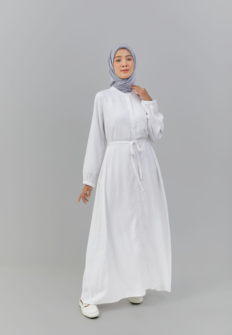 Nabila Dress White | G.4243 - Gamis Wanita