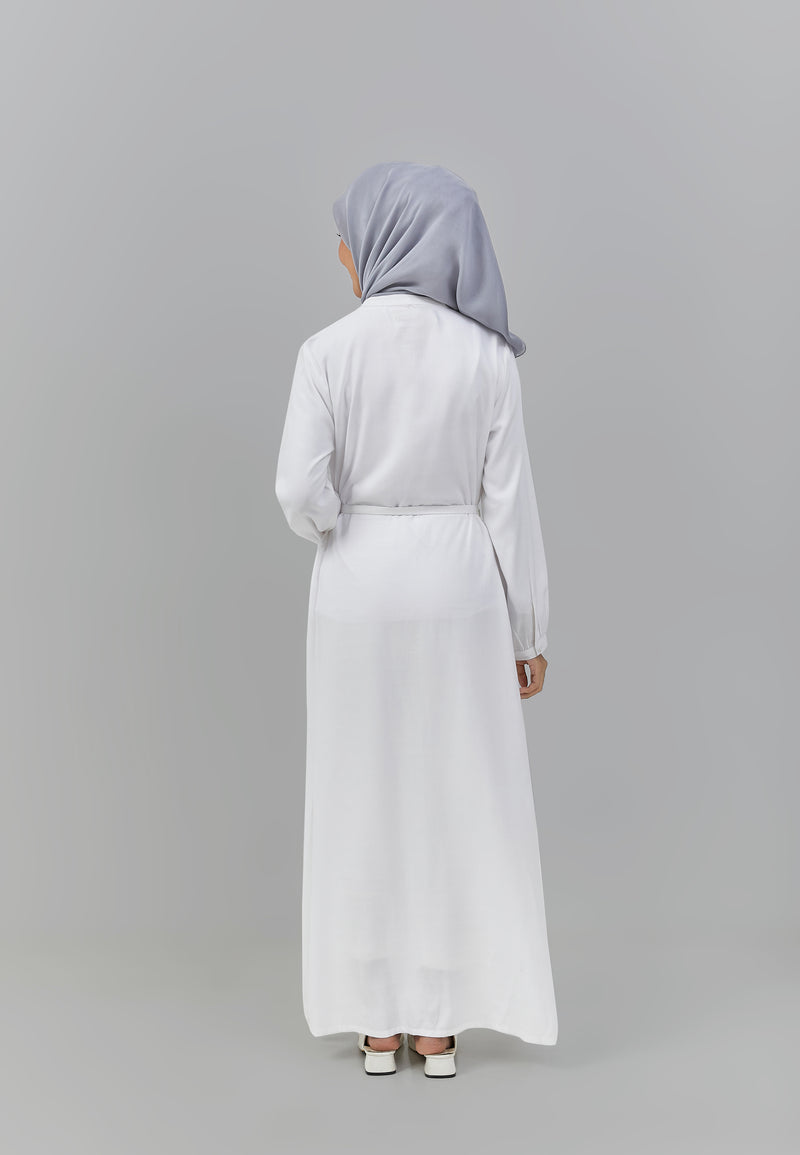 Nabila Dress White | G.4243 - Gamis Wanita