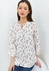 Zendaya Flower White Blouse | G.13127