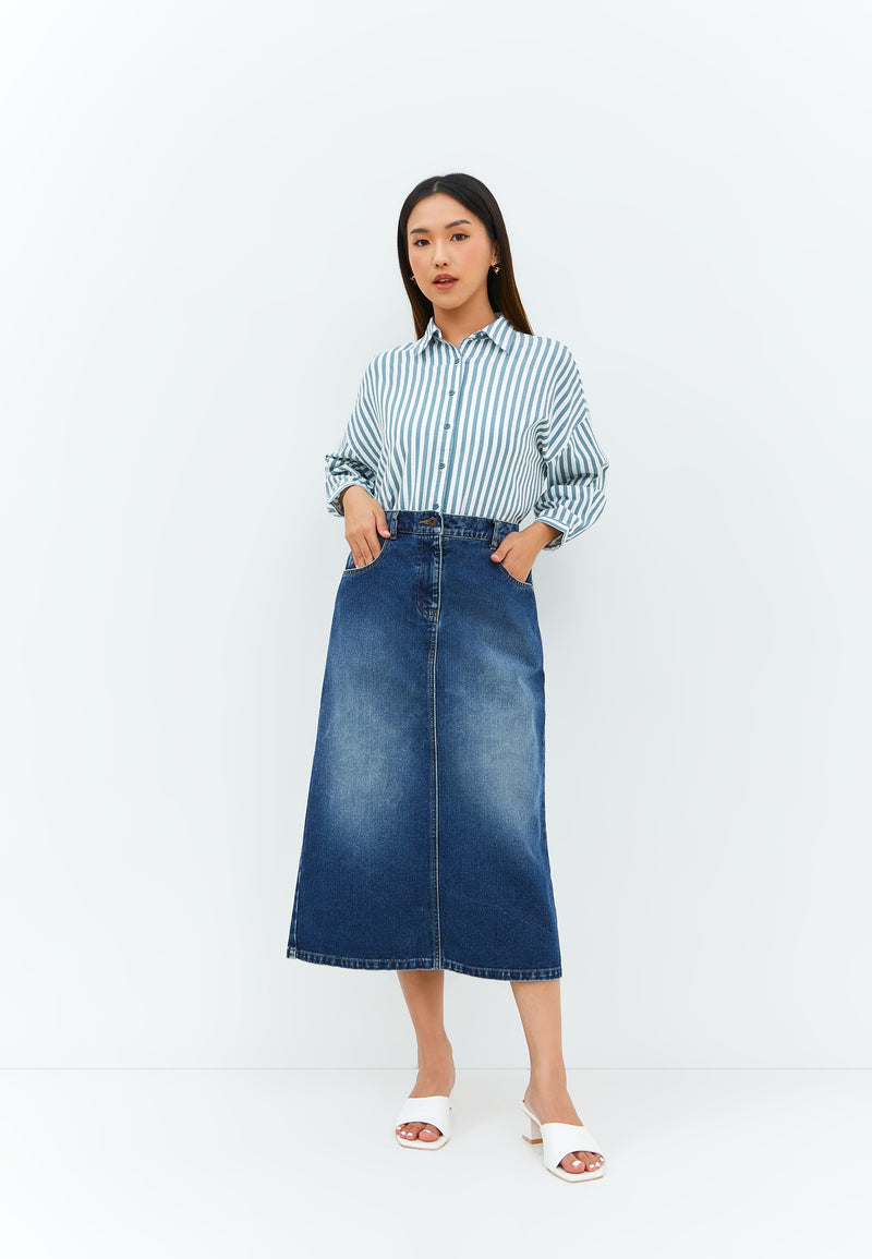 Ismaya Dark Blue Denim Skirt | G.2305