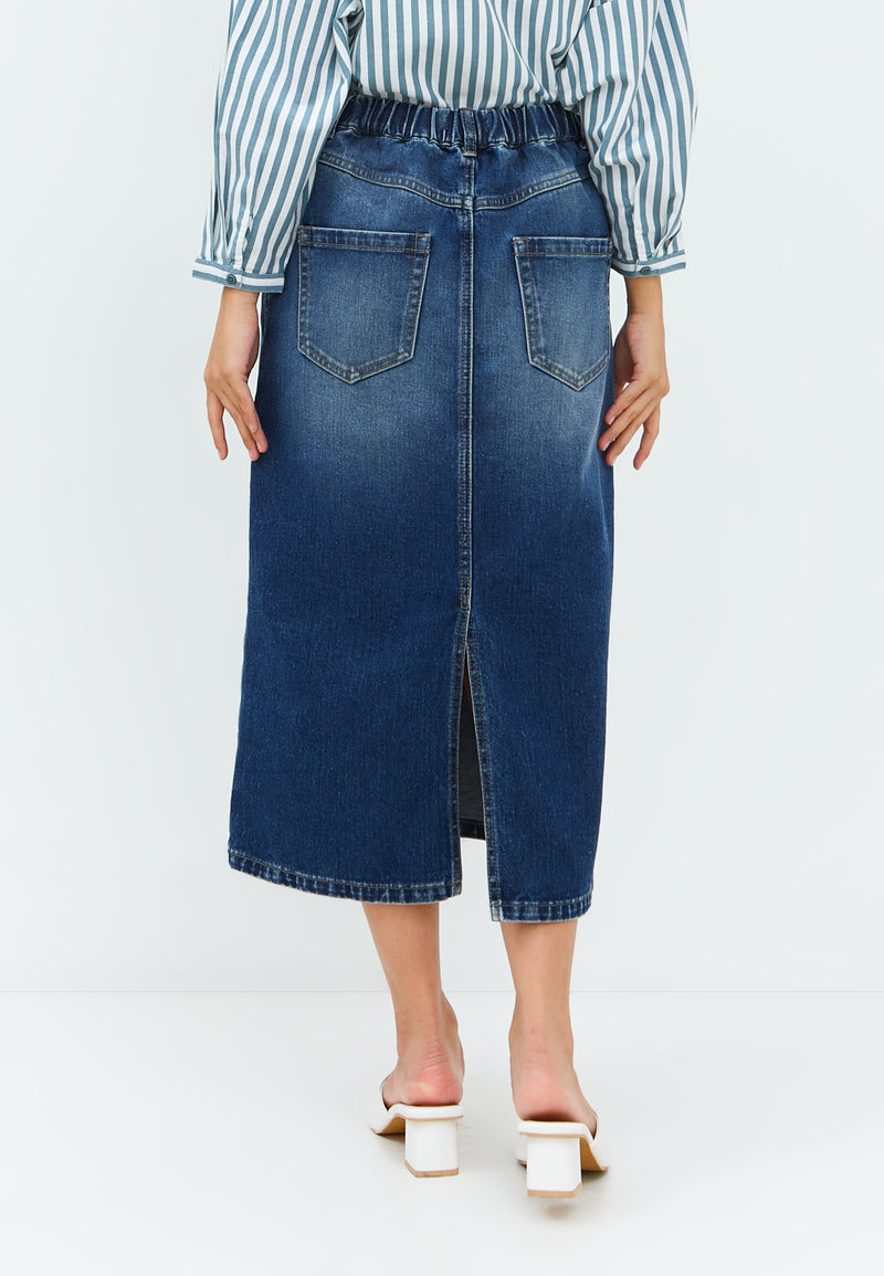 Ismaya Dark Blue Denim Skirt | G.2305