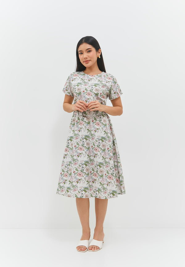 Gemma Flower Green Dress | G.43138