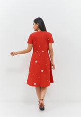 Gracella Flower Red Dress | G.43141