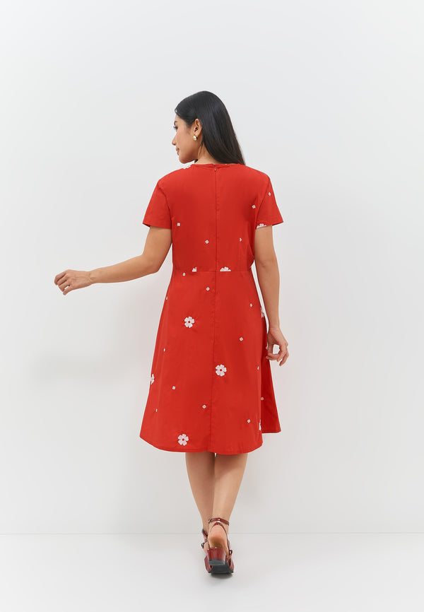 Gracella Flower Red Dress | G.43141