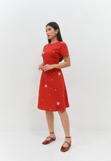 Gracella Flower Red Dress | G.43141