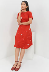 Gracella Flower Red Dress | G.43141