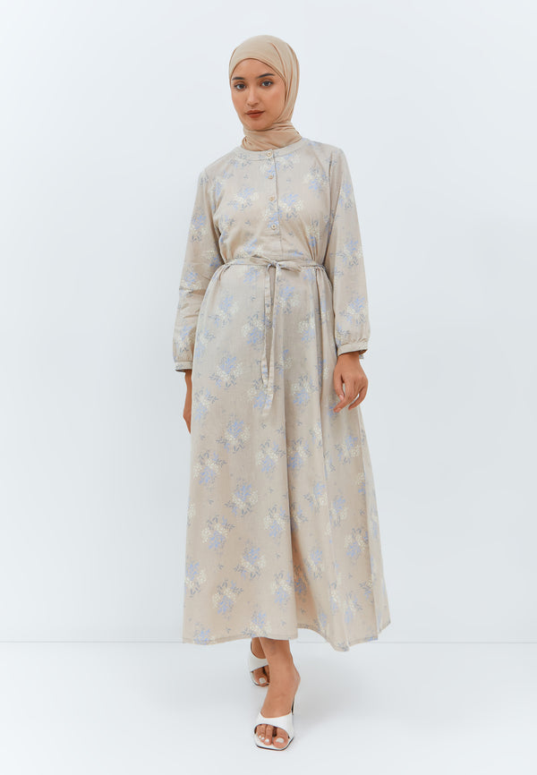 Latifa Flower Dress Khaky | G.4221