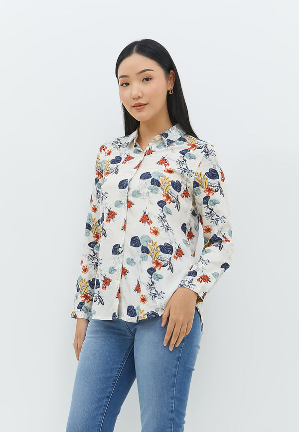 Aldina Flower Orange Shirt | G.11660