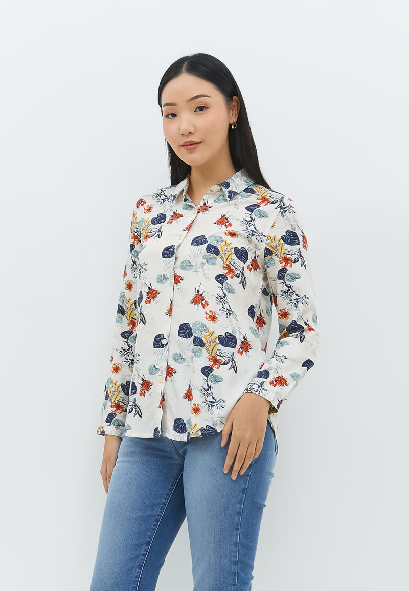 Aldina Flower Orange Shirt | G.11660