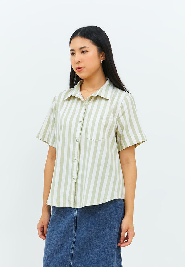 Trisha Green Stripe Shirt | G.1514