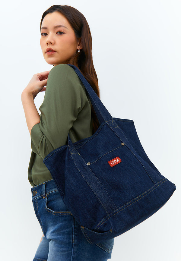 Bellis Dark Blue Tote Bag | G.040