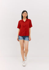 Geela Official - Kamila Red Blouse (G.1504) - Blouse Wanita