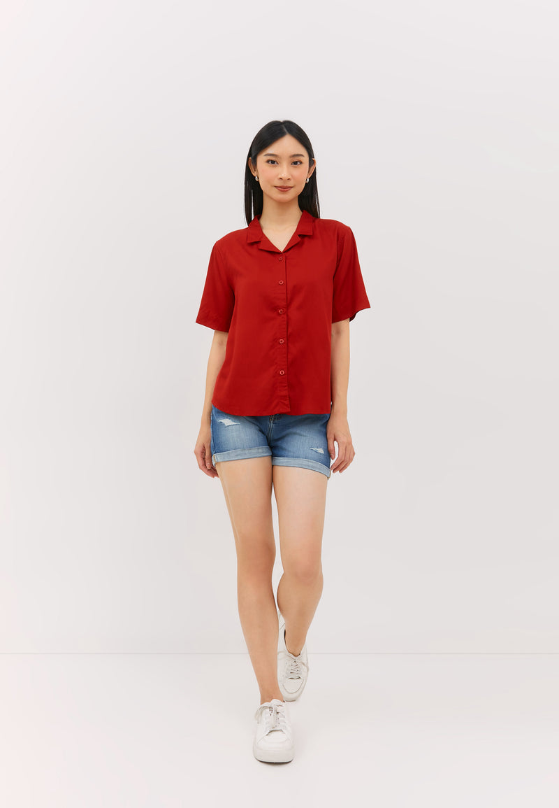 Geela Official - Kamila Red Blouse (G.1504) - Blouse Wanita