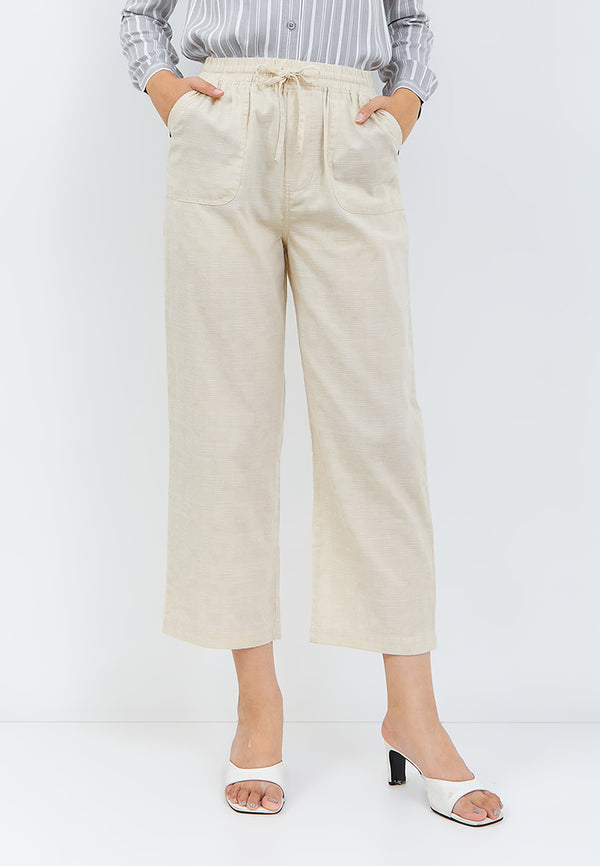 Grasia Drawstring Pants Cream | G.3222