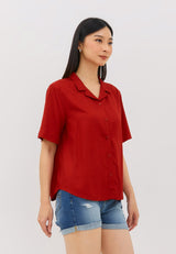 Geela Official - Kamila Red Blouse (G.1504) - Blouse Wanita