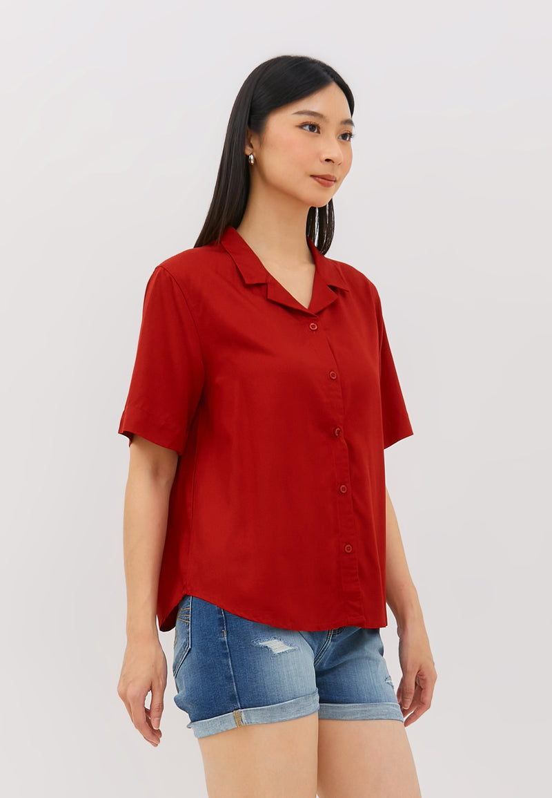 Geela Official - Kamila Red Blouse (G.1504) - Blouse Wanita